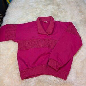Vintage Lady Foot Locker Pink Knit Sweater Size M